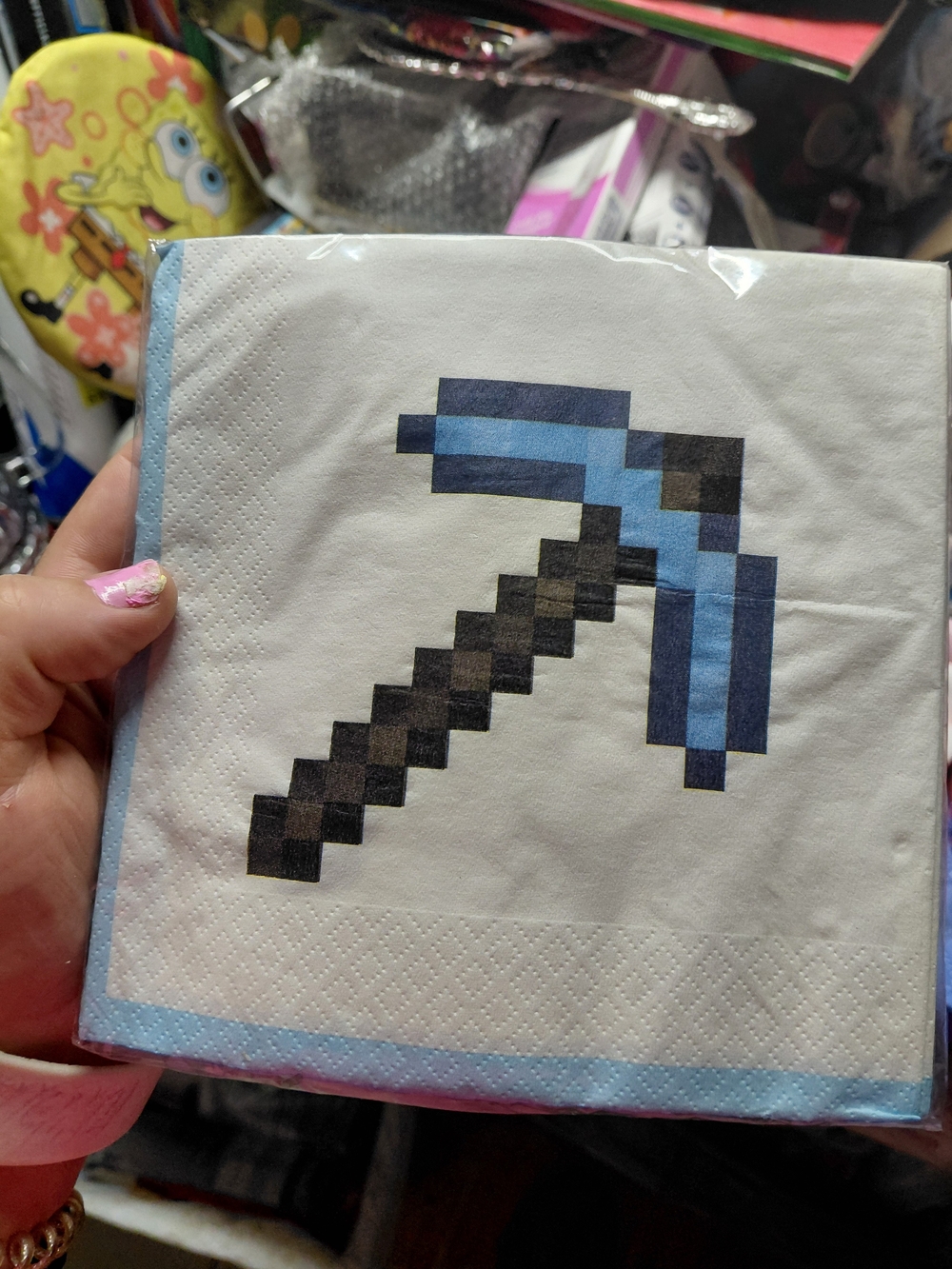 pack of Minecraft disposable paper napkins by Unique Industries 16ct 2 ply